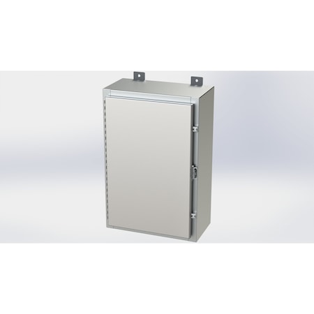Saginaw Control & Engineering Padlockable Hasp Electrical Enclosures, 24 in H, 8 in D, 16 in W, NEMA 4X, 316 Stainless Steel SCE-24H1608SS6LP